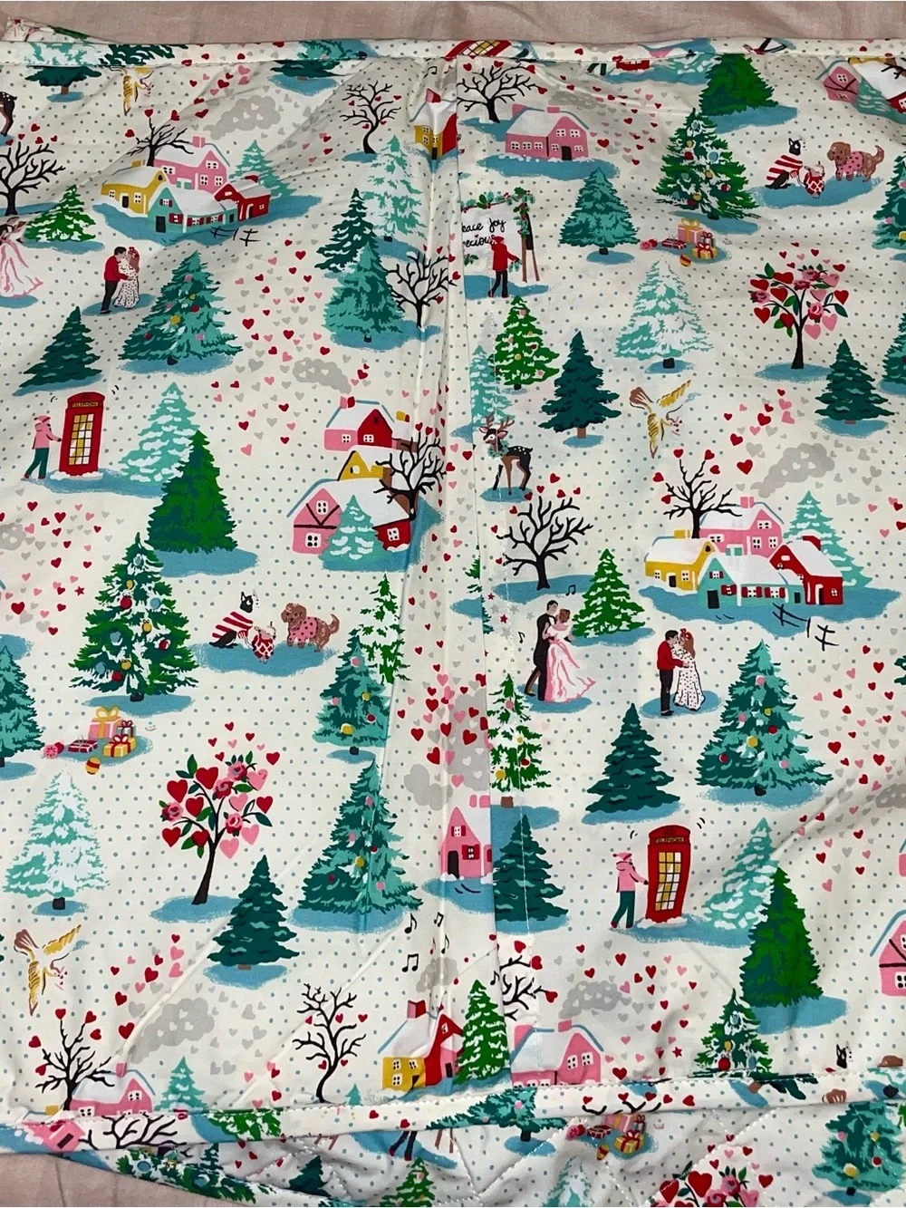 NWOT! Cath Kidston Shine Bright Christmas Village Scene Quilted Shams